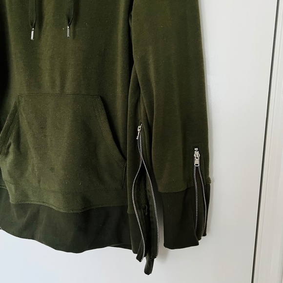 Rare Unisex Olive Green Red Fox Size XL Chunky Zippered Streetwear Hoodie - Picture 2 of 5